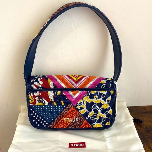 NWT MSRP$500 STAUD Tommy Shoulder Bag Beaded - Picture 2 of 4